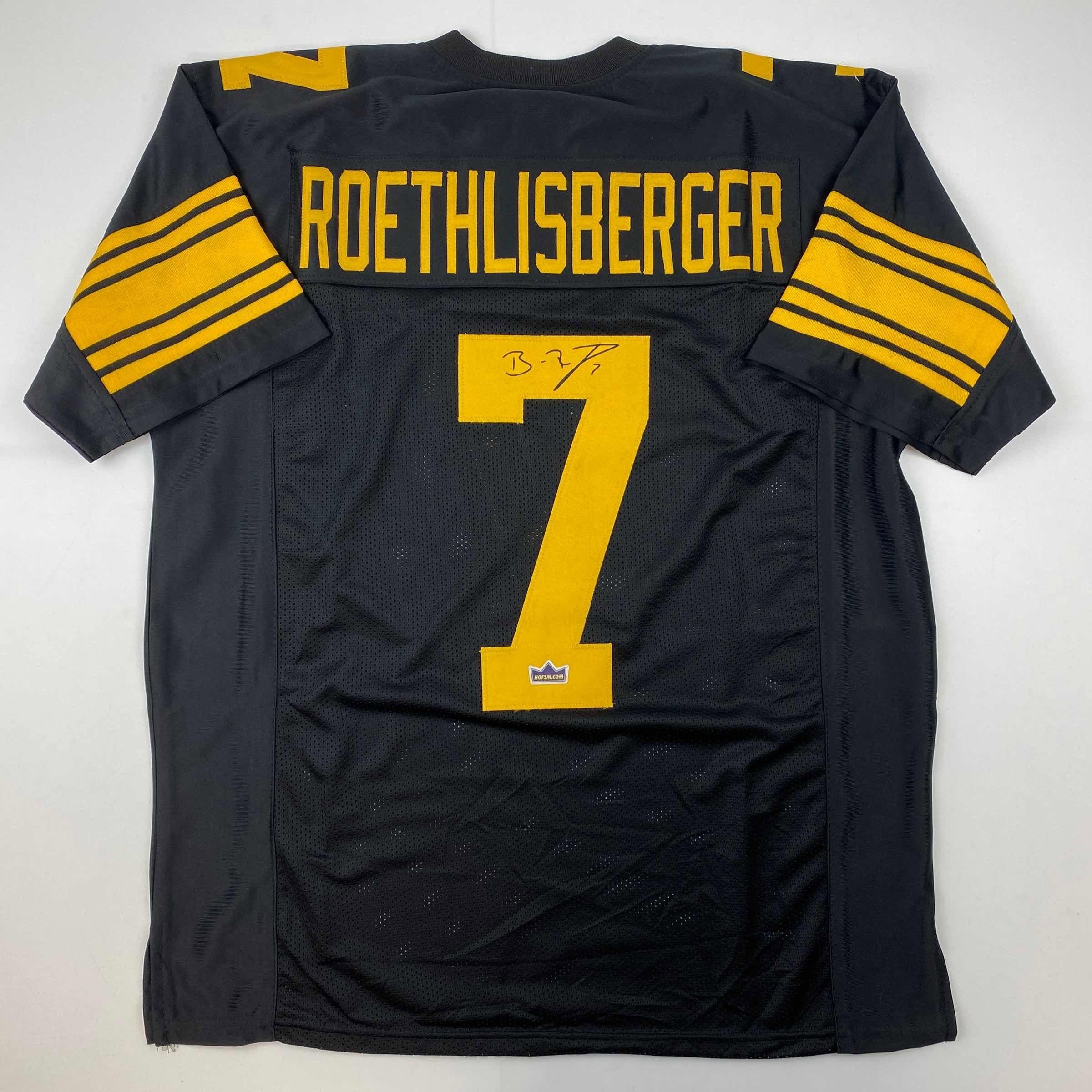 Facsimile Autographed Ben Roethlisberger Pittsburgh Color Rush Auto Jersey Siz