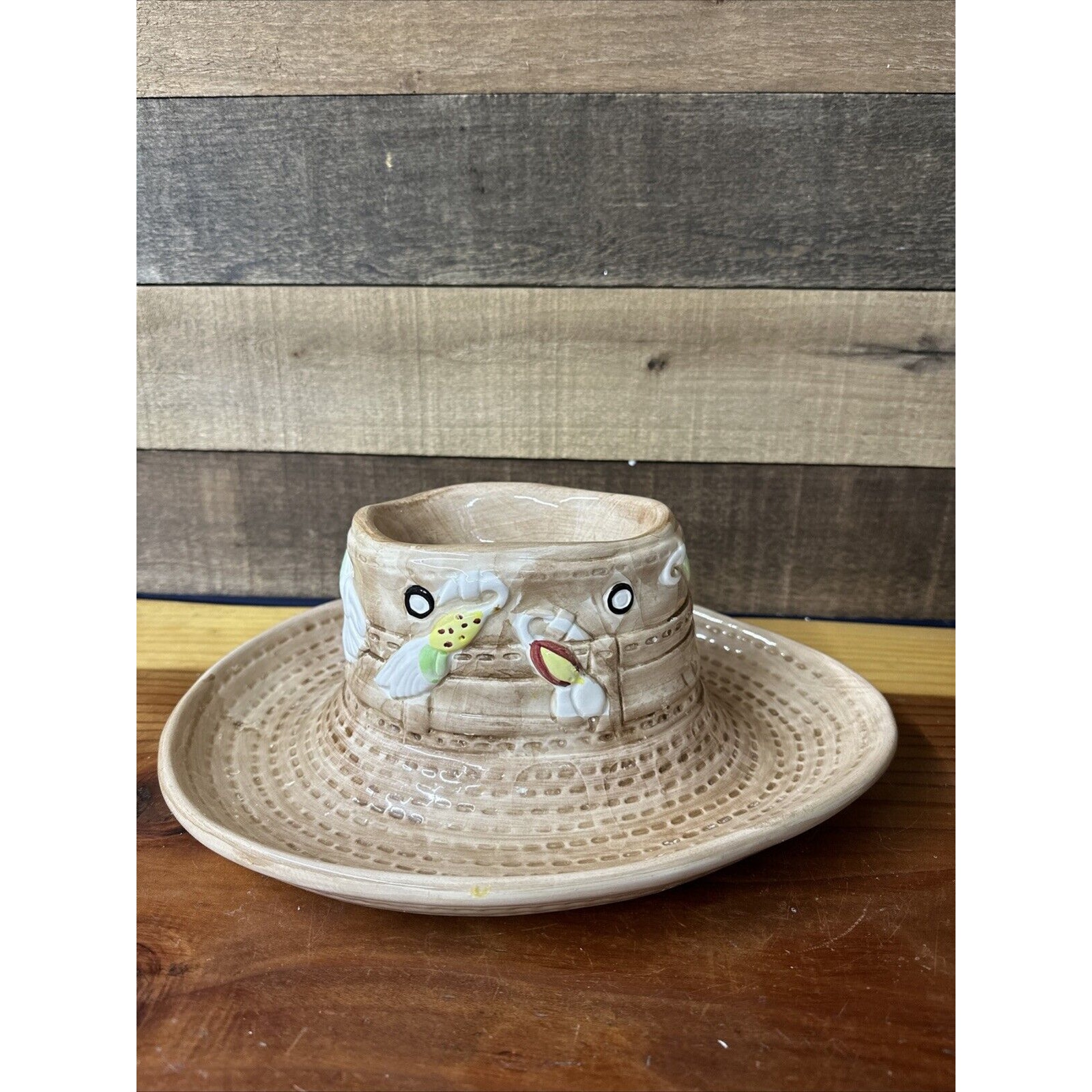 Boston Warehouse Ceramics Fishing Hooks Hat Chip and Dip Bowl In Box