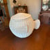 White Wicker Fish Nursery Hamper Toybox Storage Basket Porch Decor