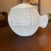 White Wicker Fish Nursery Hamper Toybox Storage Basket Porch Decor