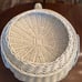 White Wicker Fish Nursery Hamper Toybox Storage Basket Porch Decor