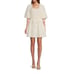 A Loves A White Crochet Balloon Sleeve Ruffle Mini Dress