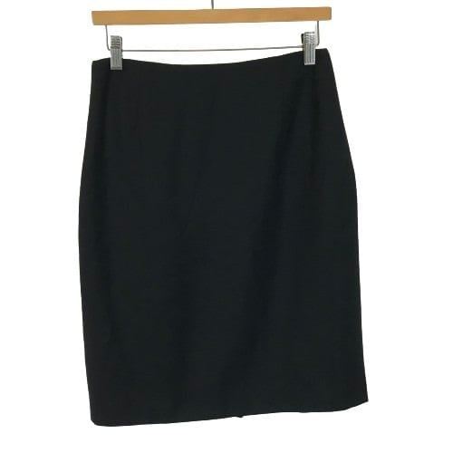 US Womens Size 6 Paul Stuart Black Pure Wool Straight Pencil Skirt Made in Italy