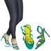 New Kurt geiger pierra vinyl strap embellished buckle stiletto heel sandals 7.5