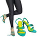 New Kurt geiger pierra vinyl strap embellished buckle stiletto heel sandals 7.5