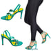 New Kurt geiger pierra vinyl strap embellished buckle stiletto heel sandals 7.5