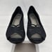Impo Women's Reya Wedges Peep Toe Power Mesh Elastic Comfort Shoes Black 7.5M