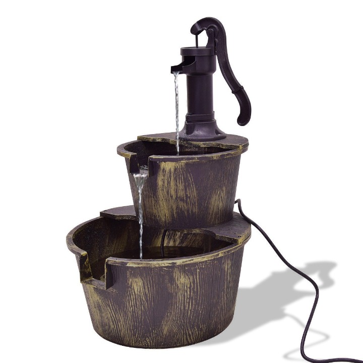 Outdoor Barrel Waterfall Fountain