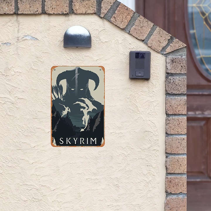 Skyrim Game Poster 2Game Retro Metal Sign 8x12 Inch