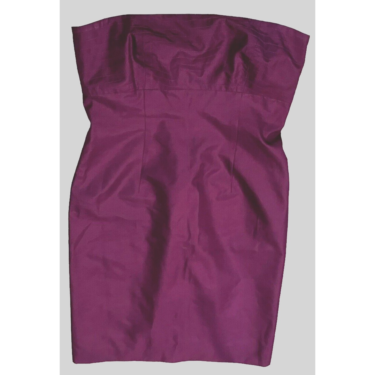 Talbots Pure Silk 100% Womens Strapless Evening Dress Size 4 Purple Lined Plum