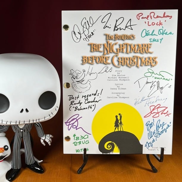 Nightmare Before Christmas Script Signed- Autograph Reprints- Jack Skellington