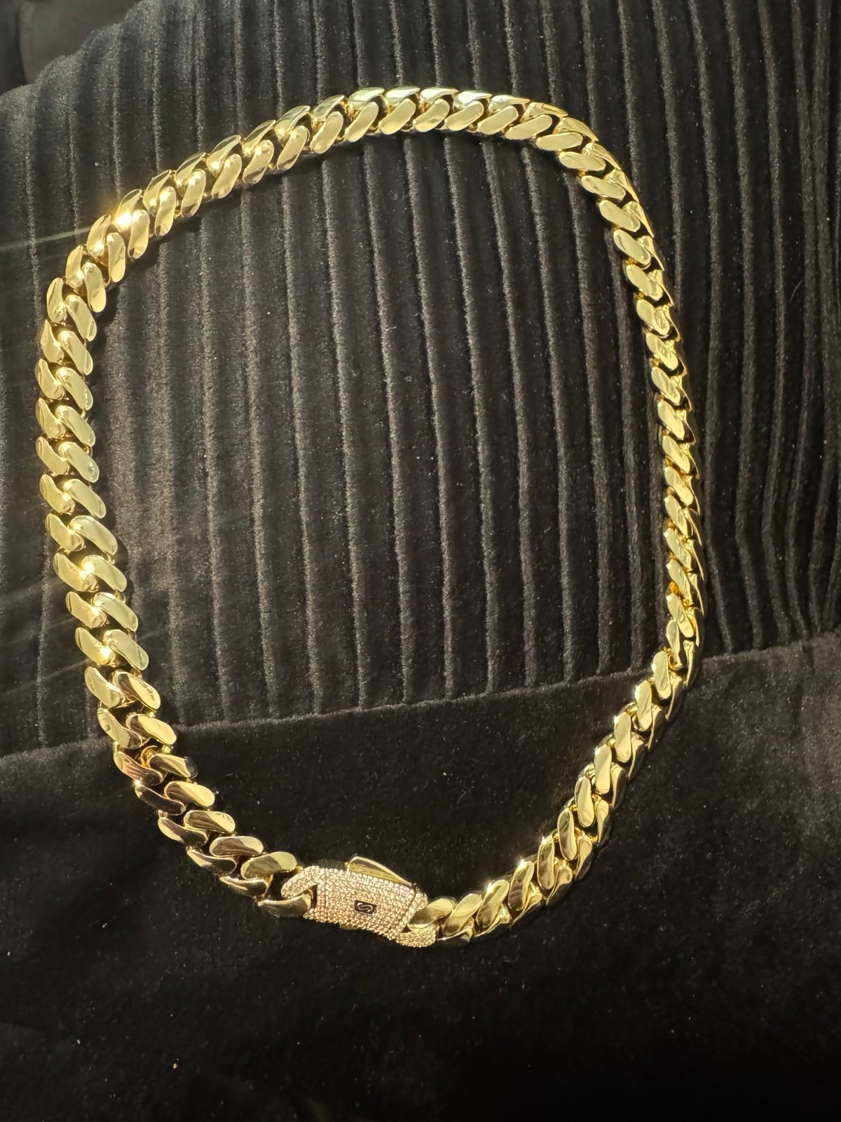 10MM 14k Gold Plated Necklace Cuban Chain