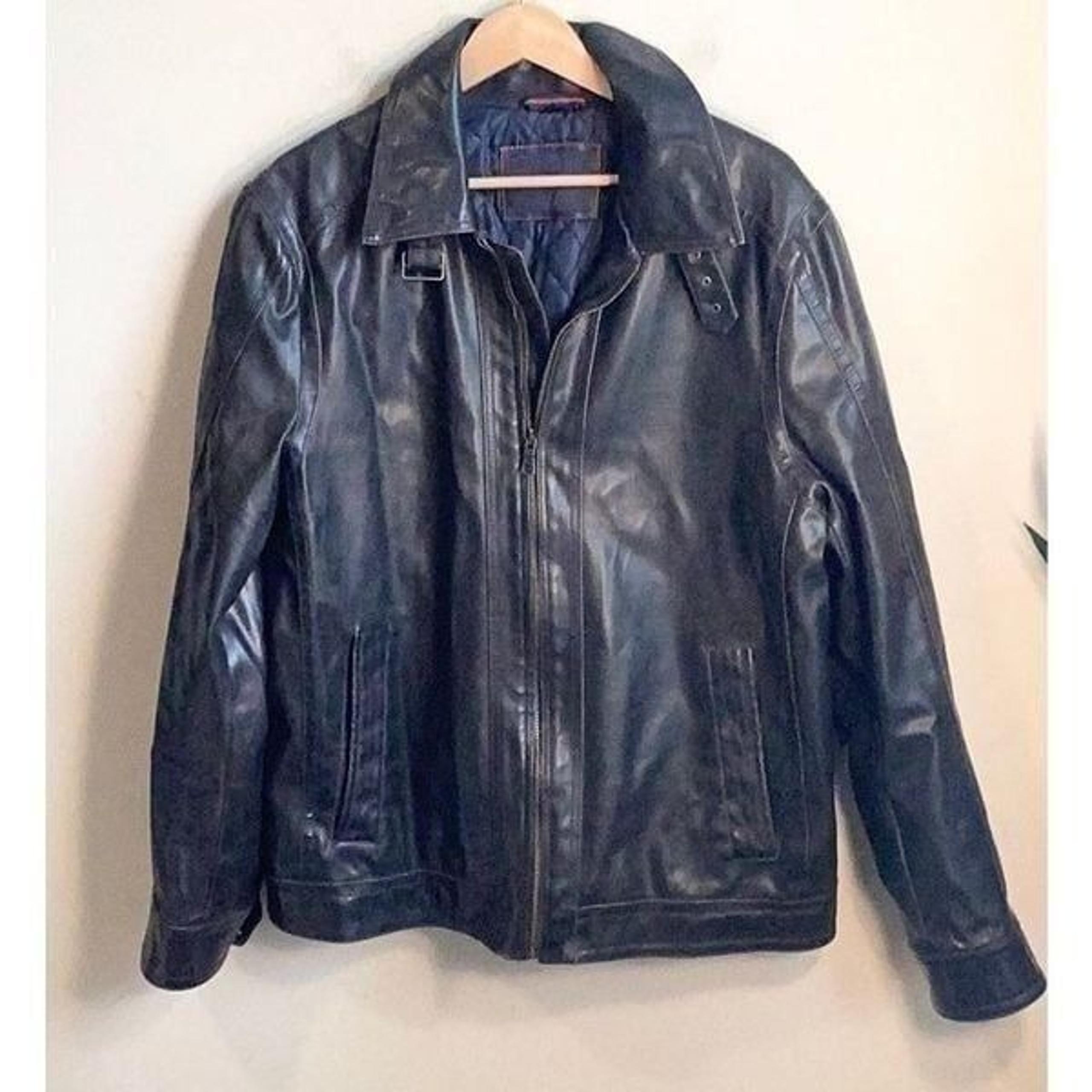 Tommy Hilfiger Brown Leather Bomber Jacket XL