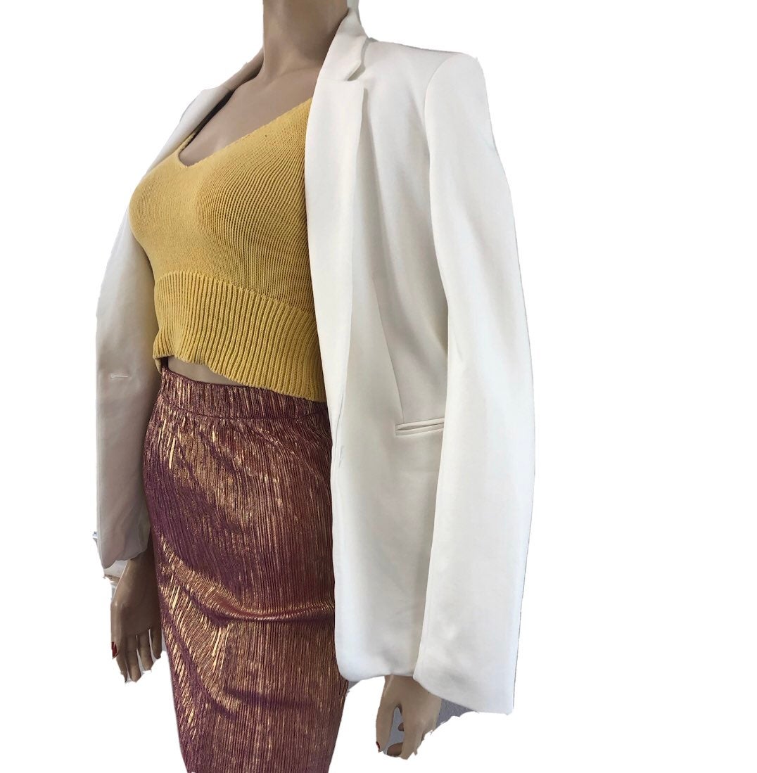 T Tahari Single Button Blazer New With Tags:nothched lapel,front single button