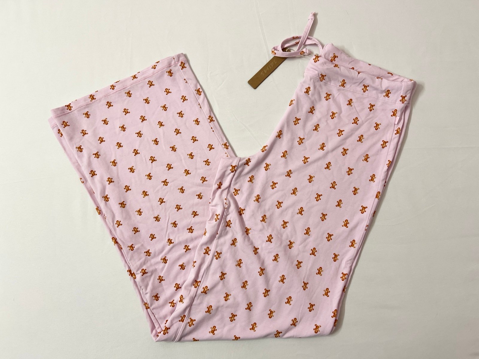 SKIMS Sleep Straight Leg Pajama Pants Pink Gingerbread
