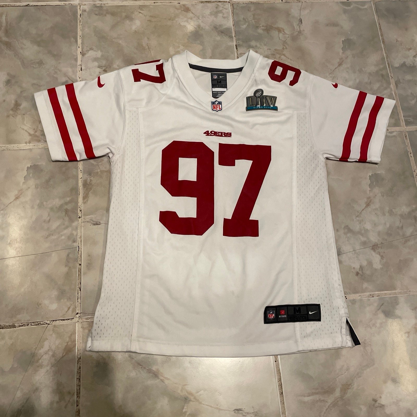 Youth San Francisco 49ers Nick Bosa Nike Super Bowl LIV Game Jersey SZ M 10/12