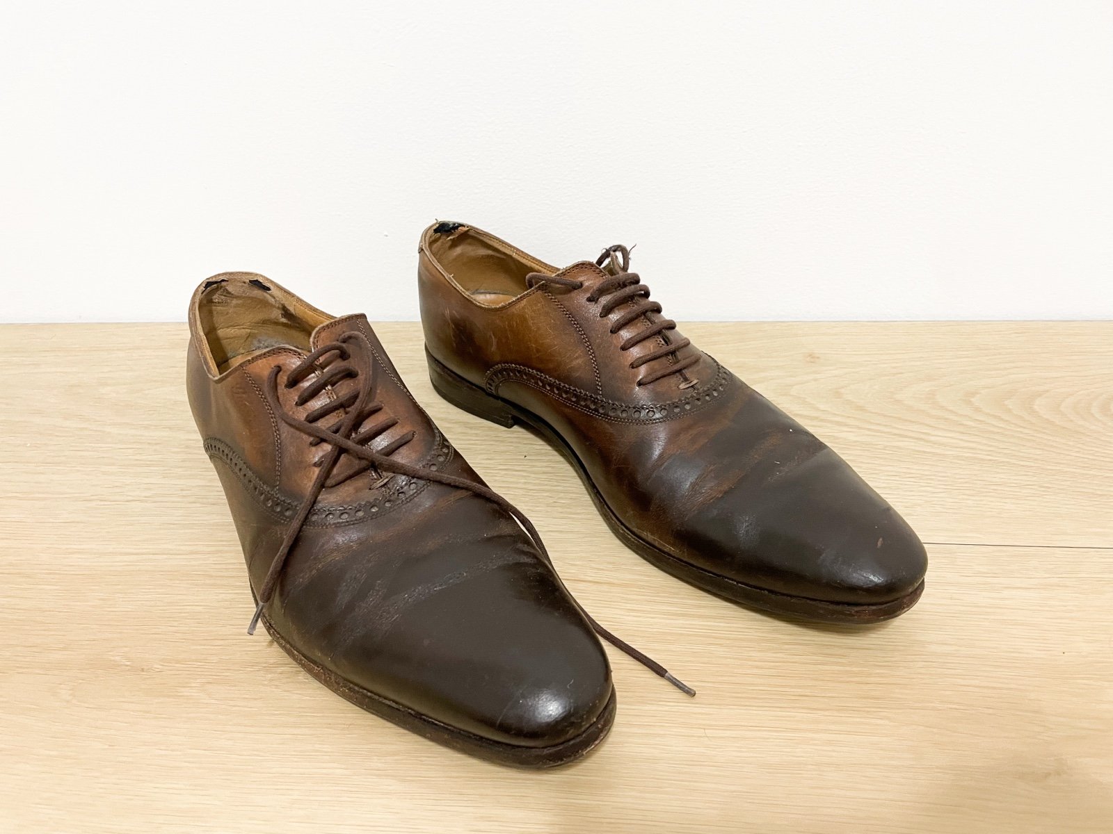 GUCCI Mens Brown Lace Up Oxfords sz. 8