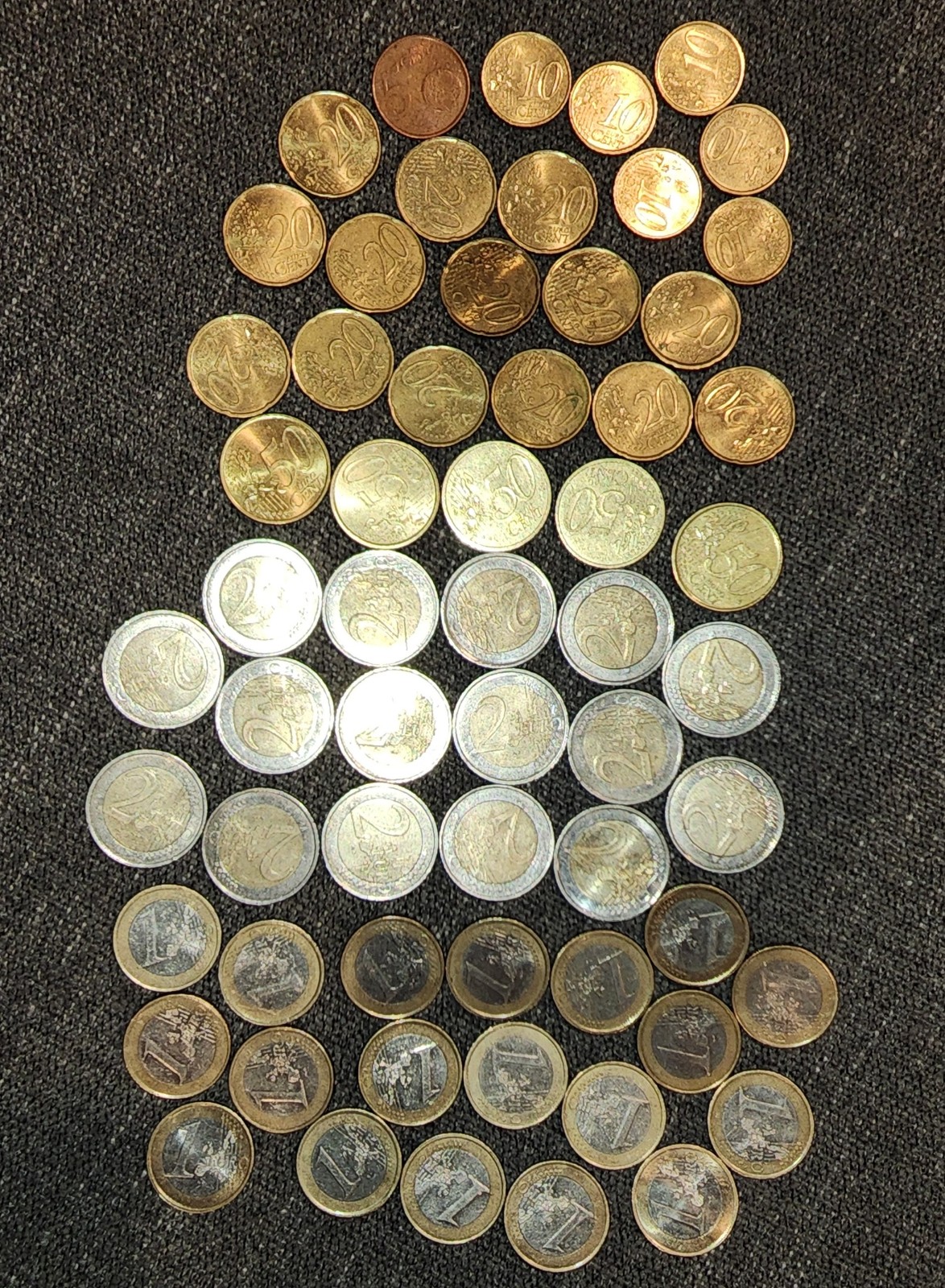 Huge 61 Coin Lot 1 2 5 10 20 50 Euros Cents Bi-metallic 1999 Germany Spain Italy