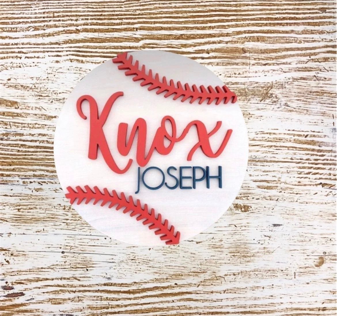 Baseball theme name sign - Nursery Name Sign