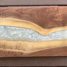 Walnut Live Edge & Epoxy Resin Charcuterie Board!