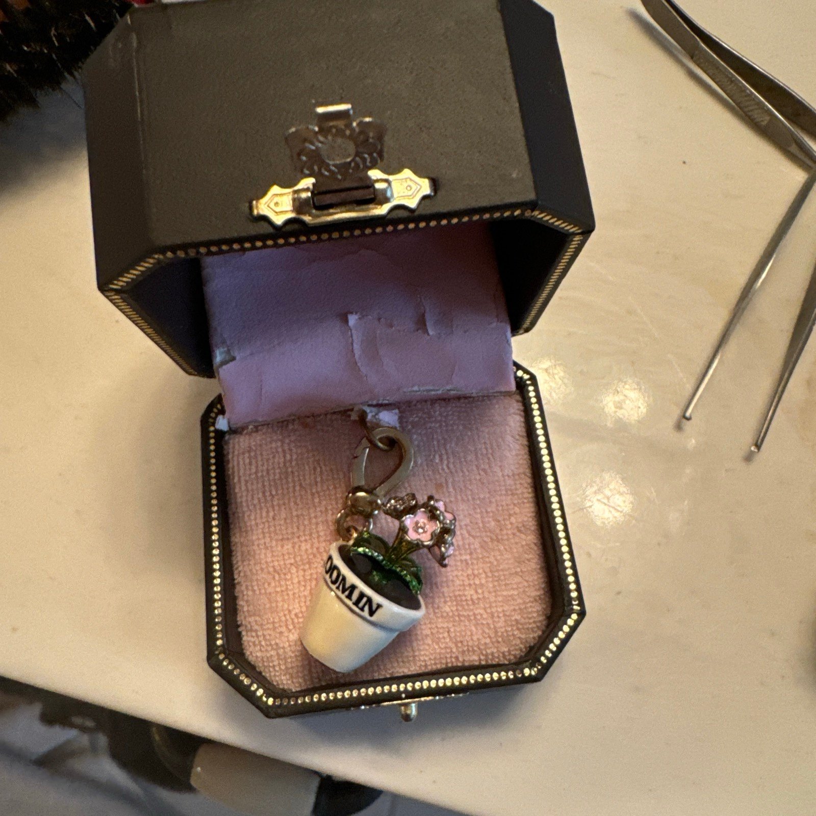 NIB Juicy Couture flower pot charm