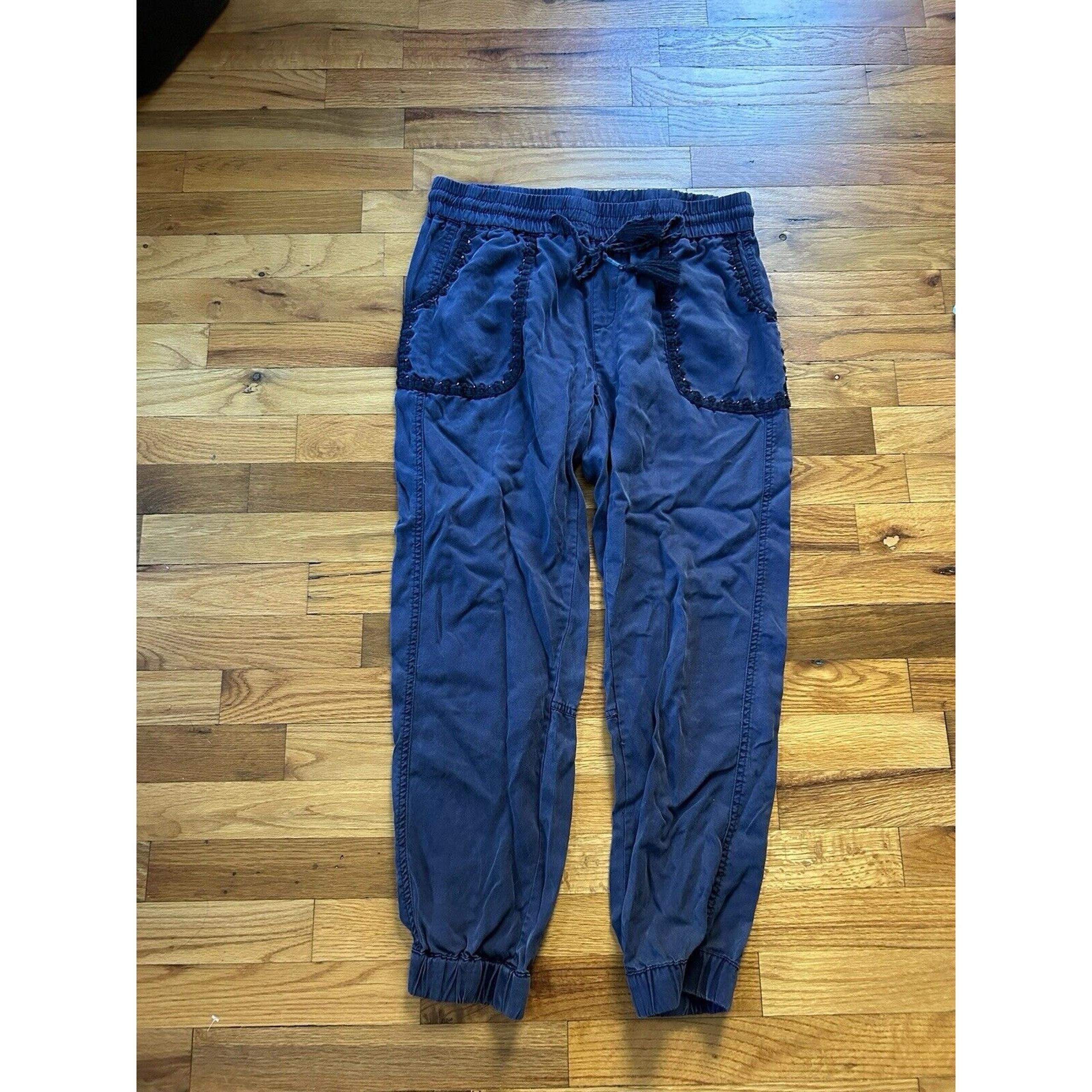 Anthropologie Hei Hei Pants Jogger Blue Pockets Drawstring Women's Size S Casual