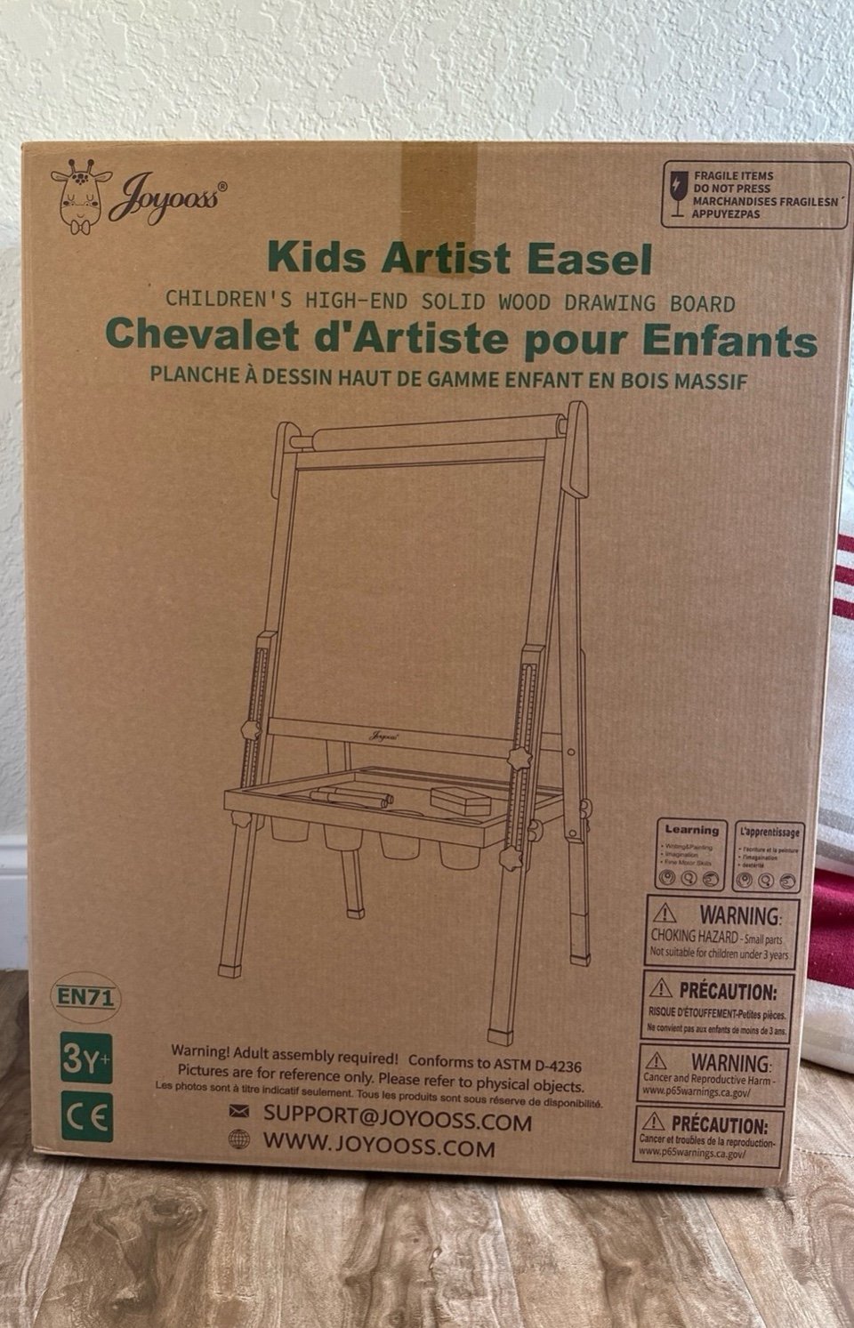 Joyooss Kids Artist Easel Solid Wood Drawing Board