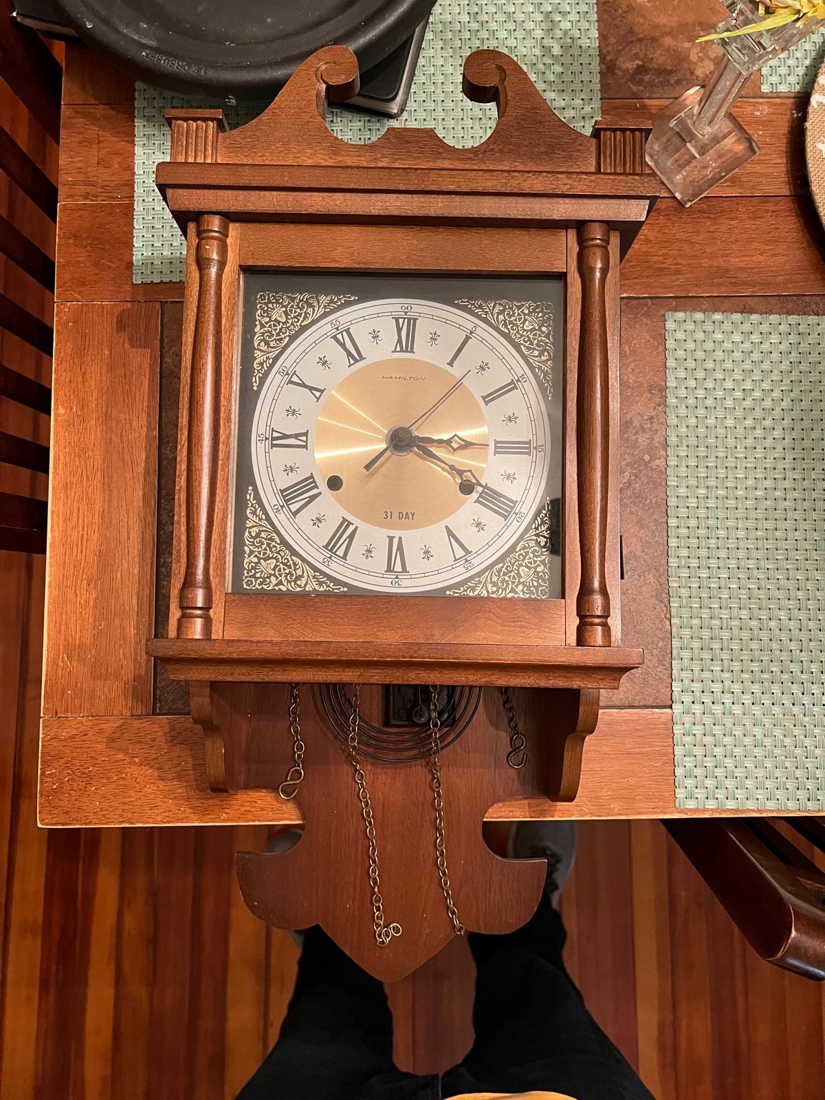 Vintage Hamilton 31 Day Wall Clock