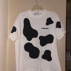 Vintage Distressed Lee Gateway 2000 Cowprint AOP Tshirt Size Large