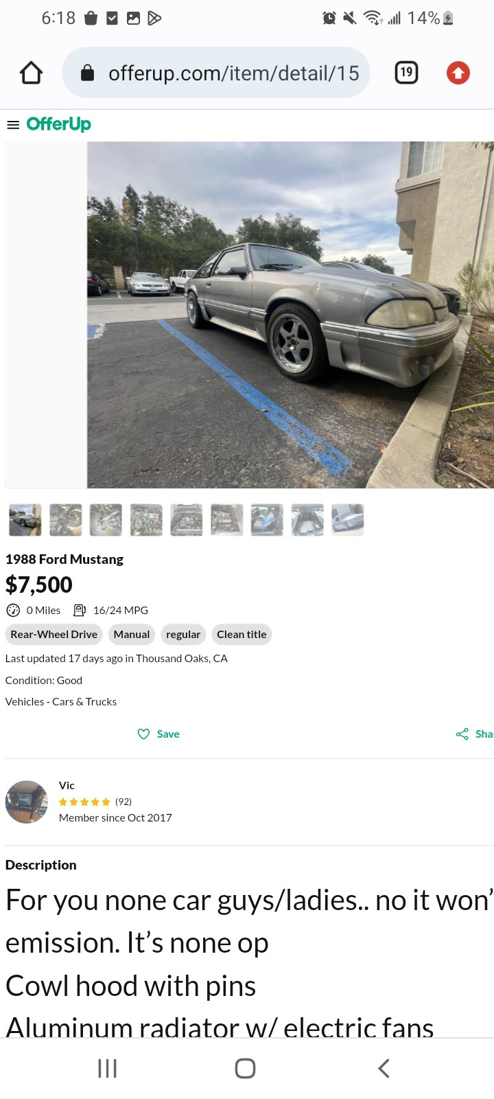 1988 mustang race car fun