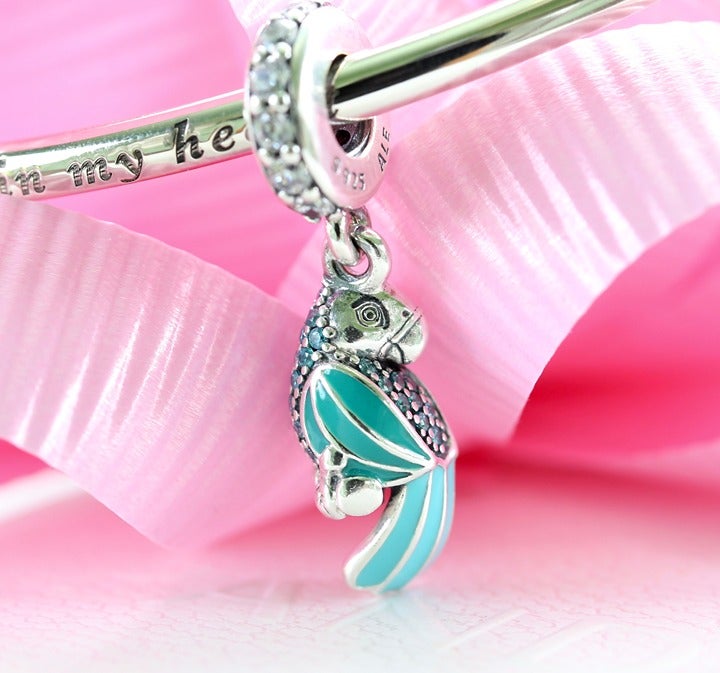 Pandora Tropical Parrot Pendant Sterling Silver Charm 791903ENMX