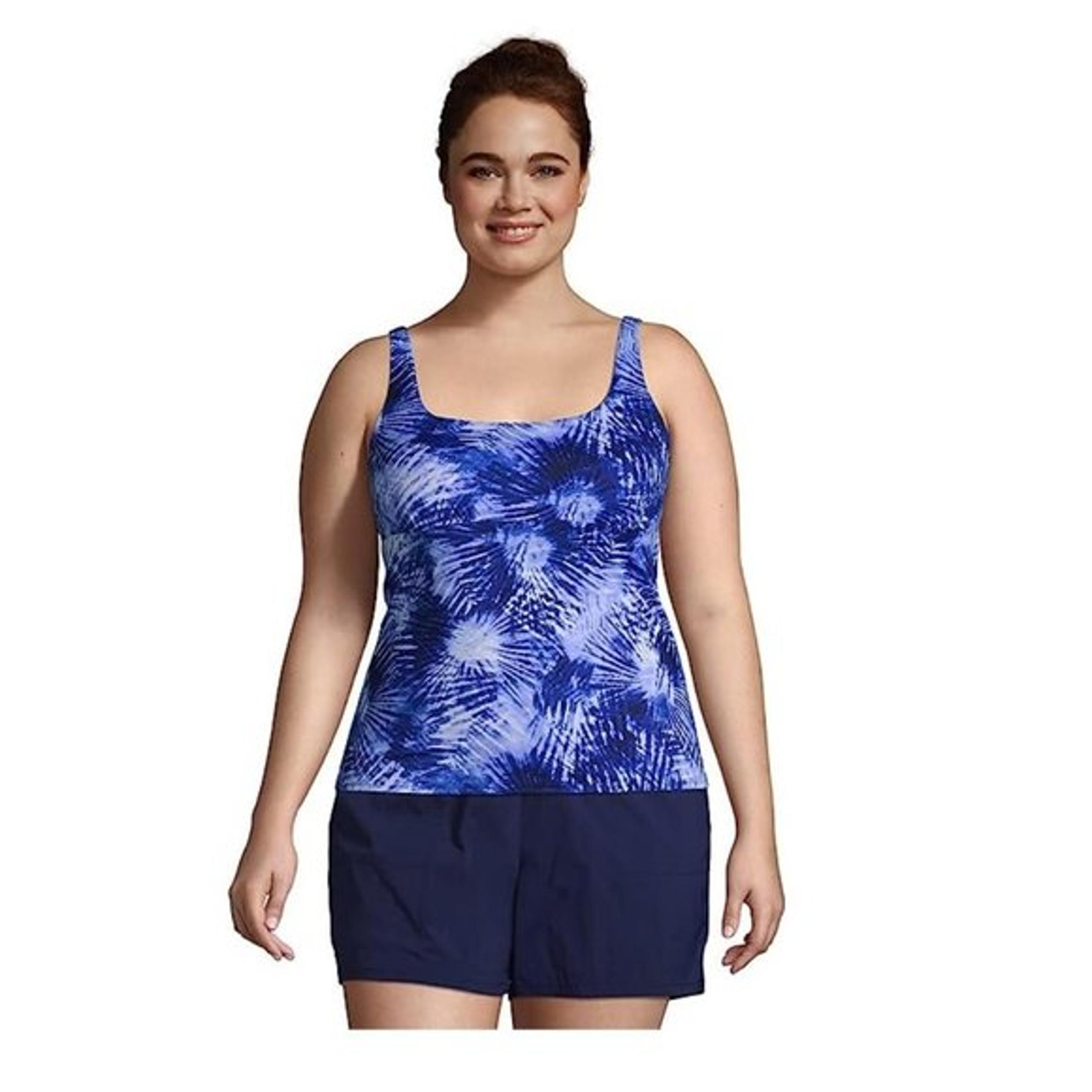 NWT Lands' End Womens Square Neck Underwire Tankini Top Size 24 W/L $80 Z212