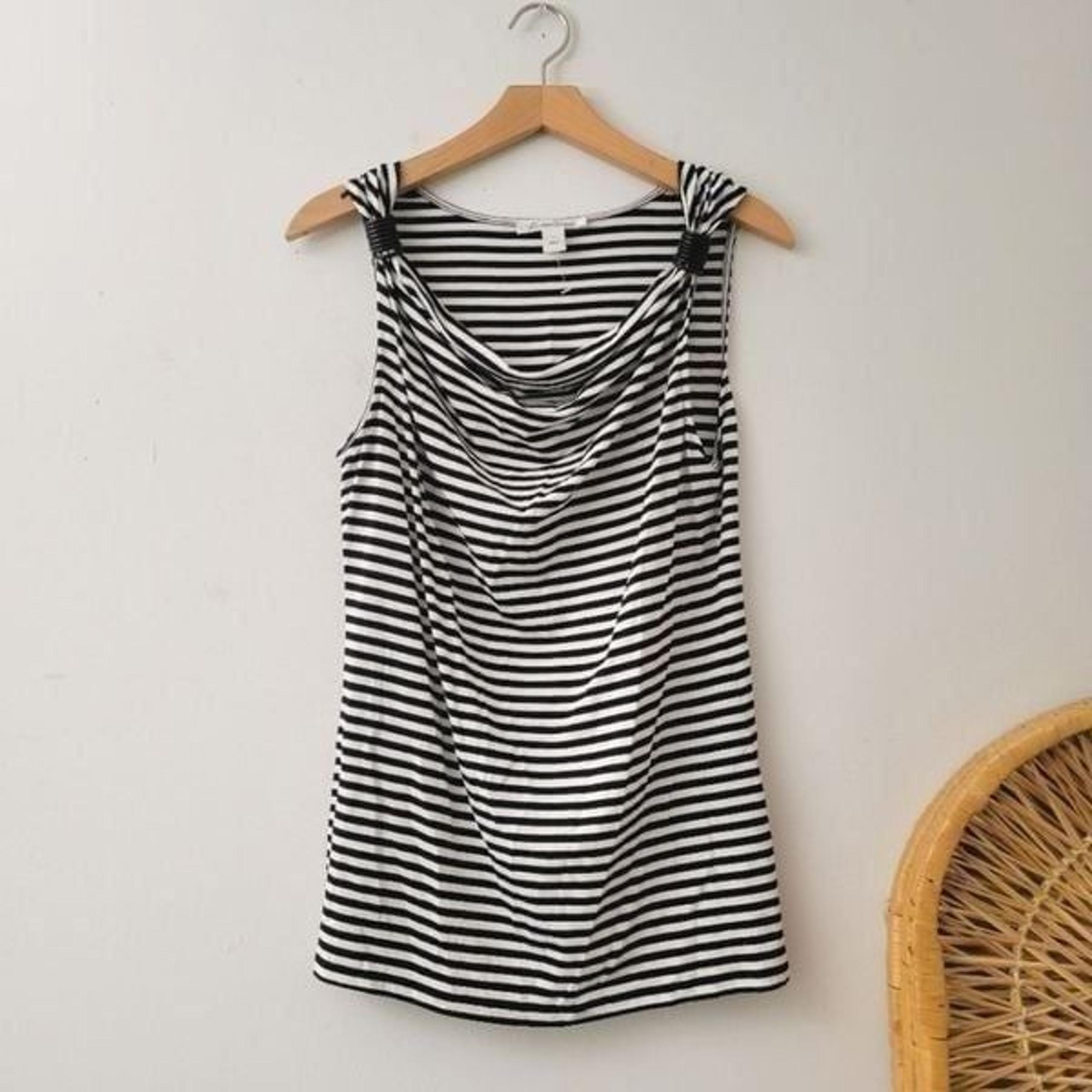 Kenneth Cole New York Black and White Striped Top NWT S