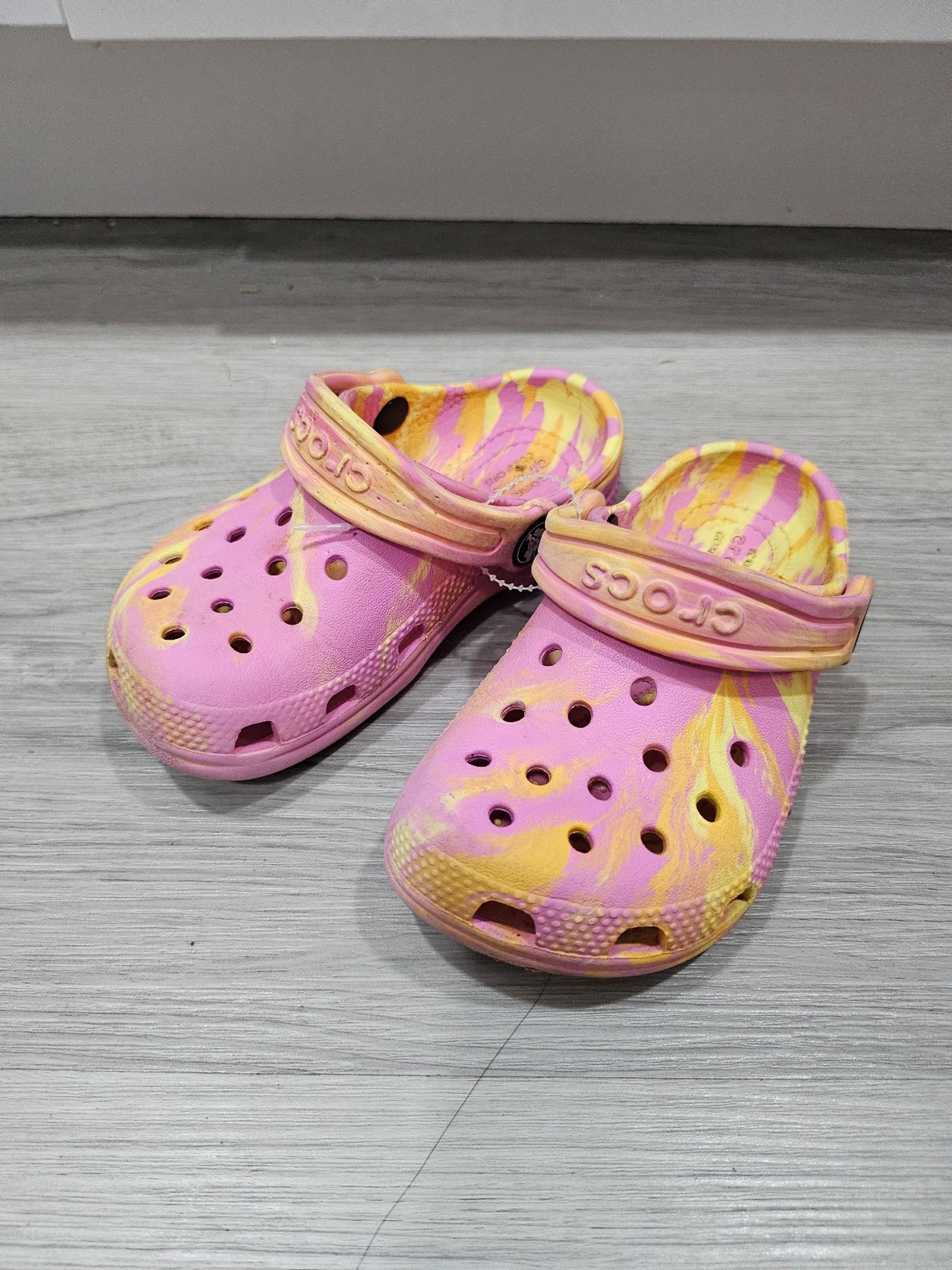Classic pink tie dye crocs 9