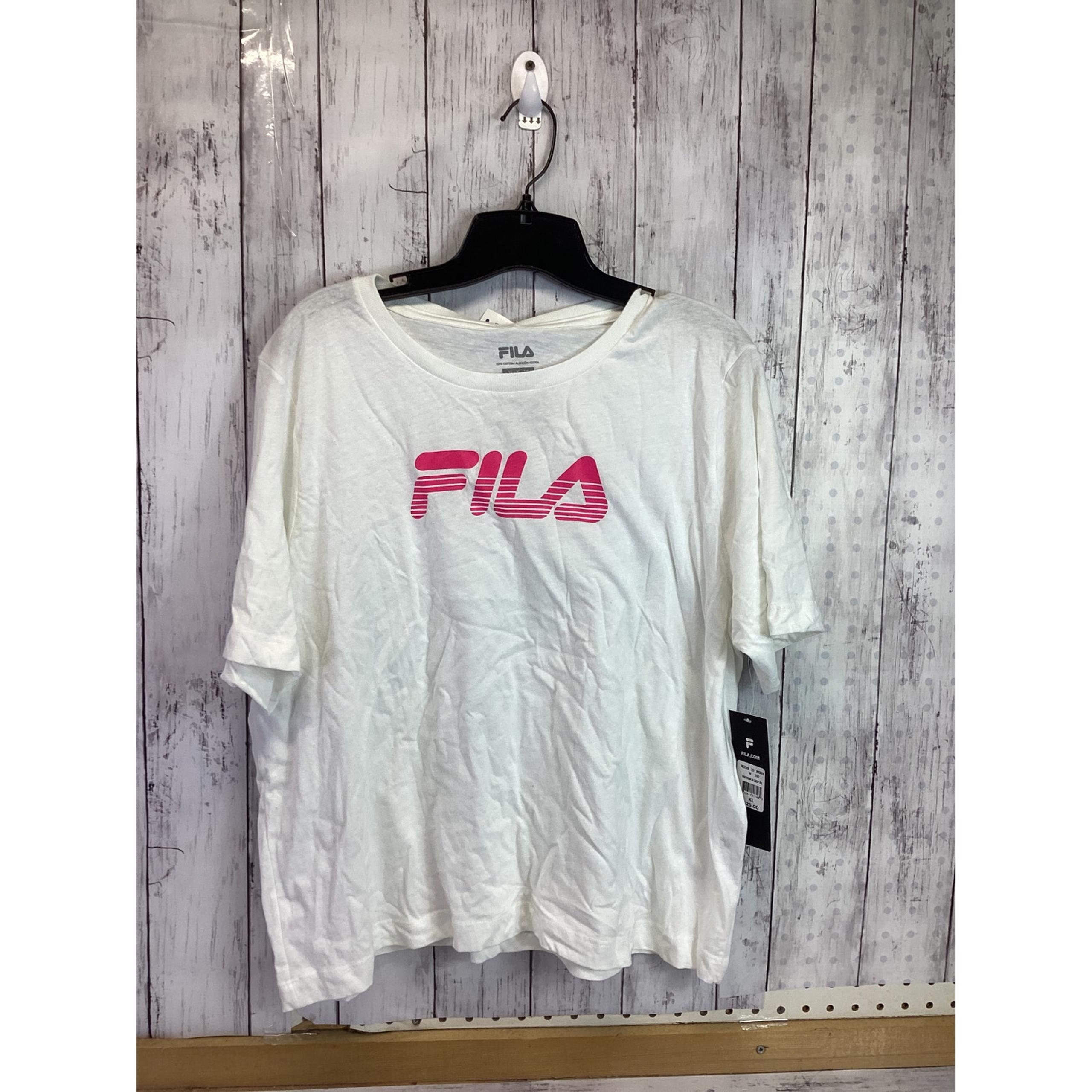 FILA XL Size Short Sleeve Graphic Tee White for Women NWT