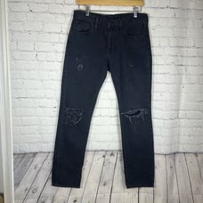 Levi’s Men’s 511 Black Slim Fit Distressed Destroyed Jeans Denim size 32 x 32