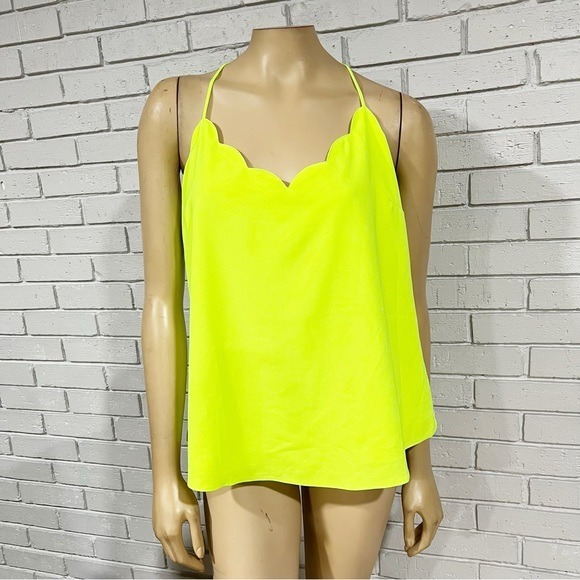 J.Crew Women/s Neon Scalloped Cami Top - Size 14