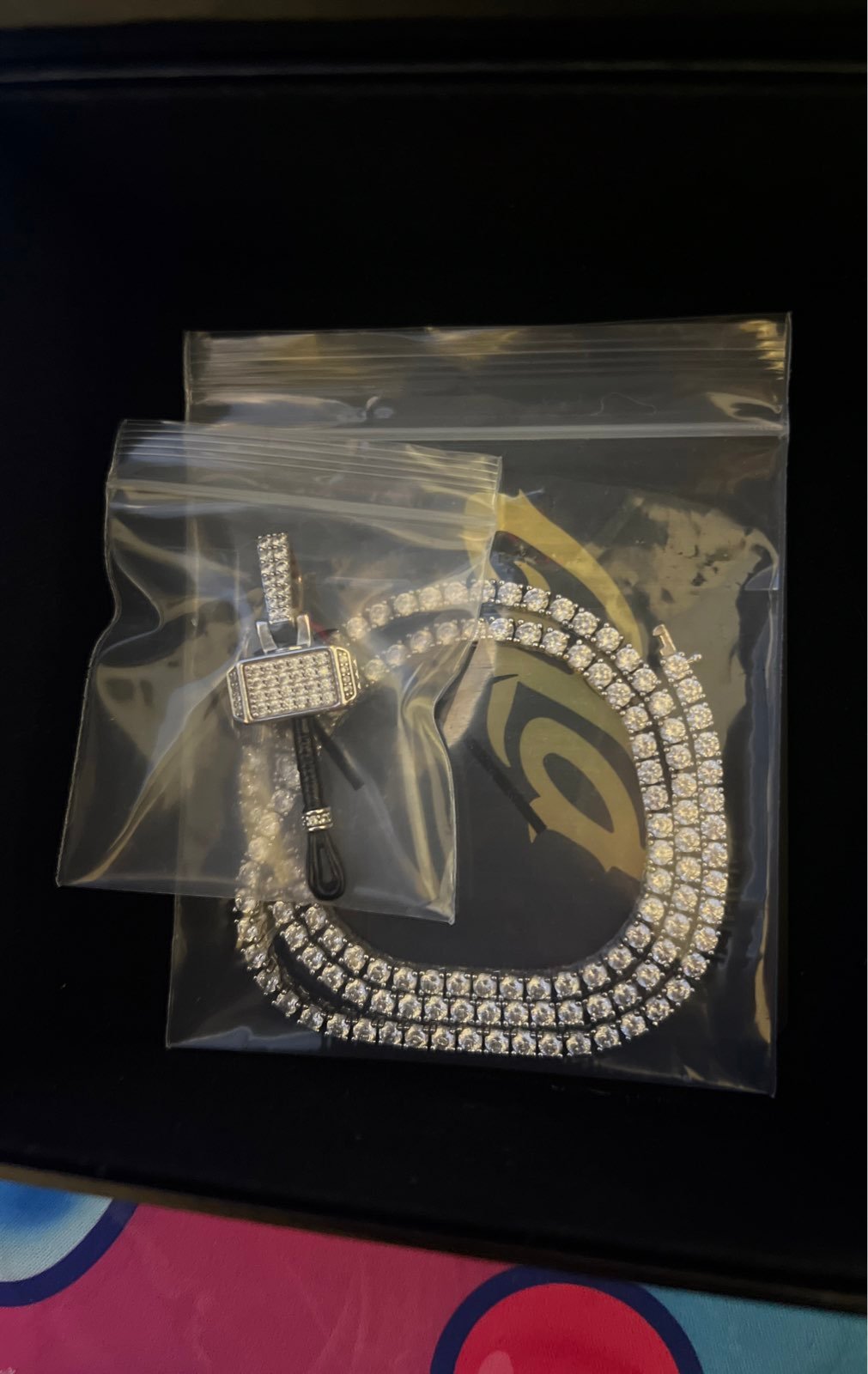 Iced out Thor''s Hammer Necklace