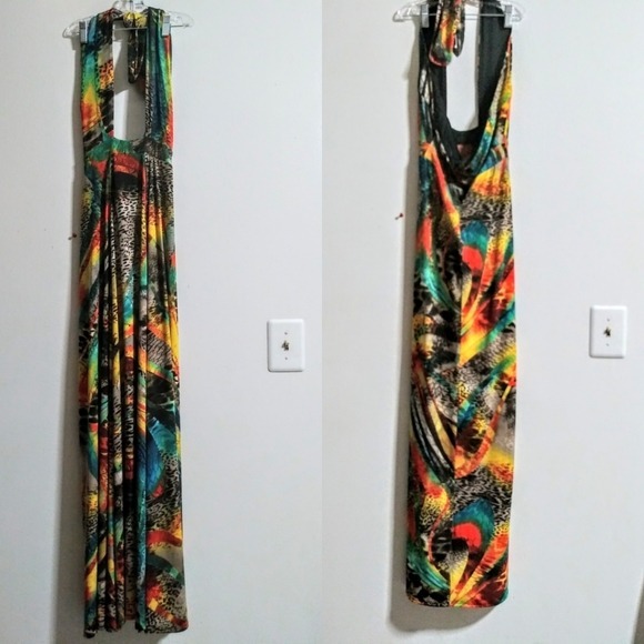Fashion Nova |Colorful Halter Dress Sz S