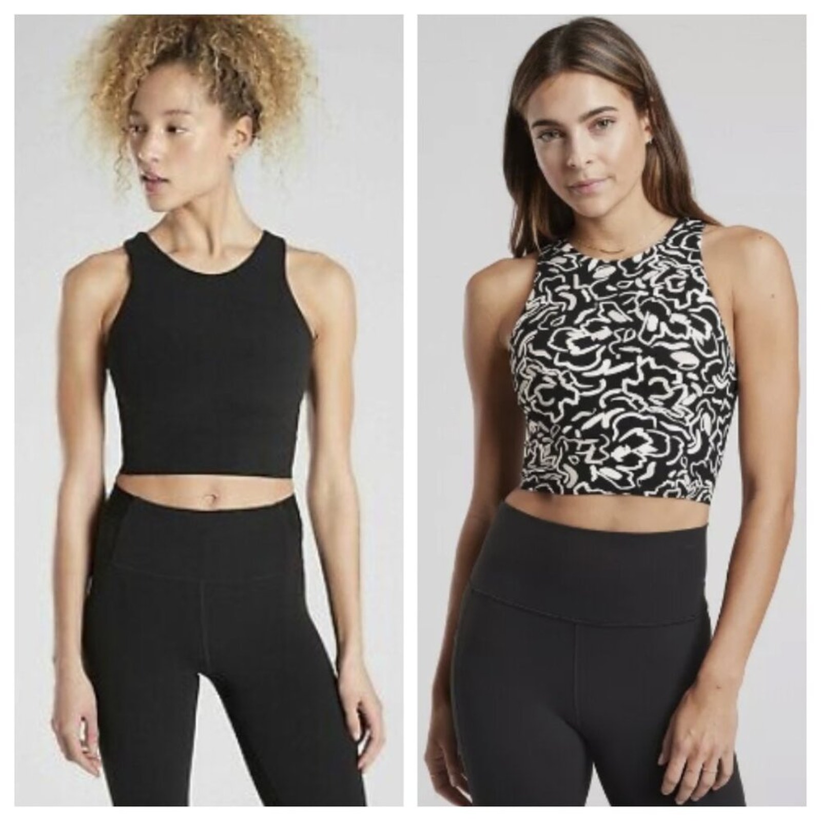 Bundle of 2 Athleta Women's Conscious Crop Bra A-C Black White Size L