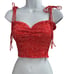 Rest by Jane Cherry Red Sweetheart Halter Top Tie Up Straps Y2K Vibes Small