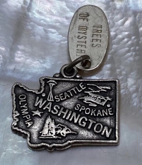 STERLING SILVER WASHINGTON STATE MAP CHARM