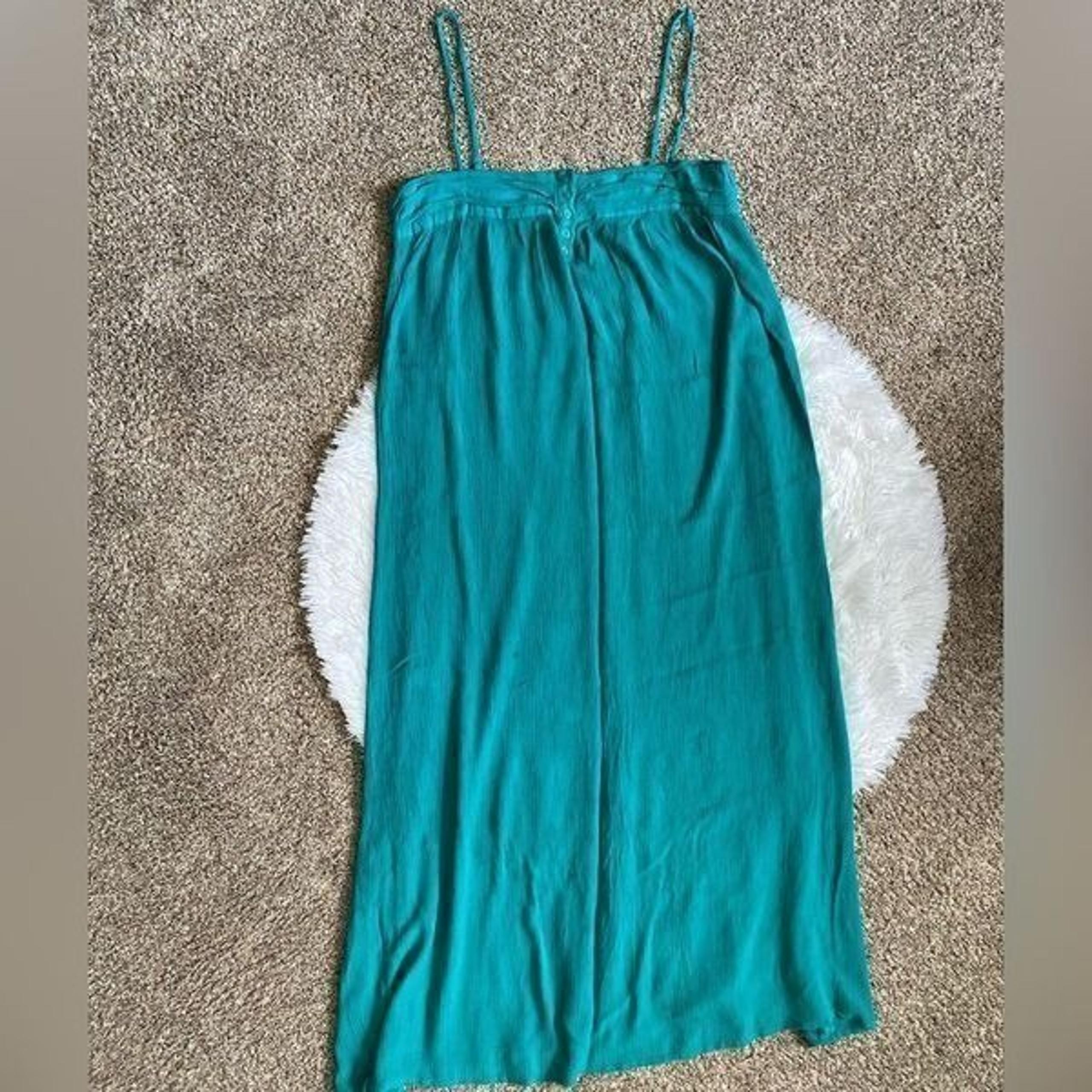 Staring at Stars Anthropology Dress Teal Womens Size Large