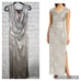 Connected apparel metallic drape neck maxi dress Sz 12 formal gown sleeveless