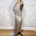 Connected apparel metallic drape neck maxi dress Sz 12 formal gown sleeveless