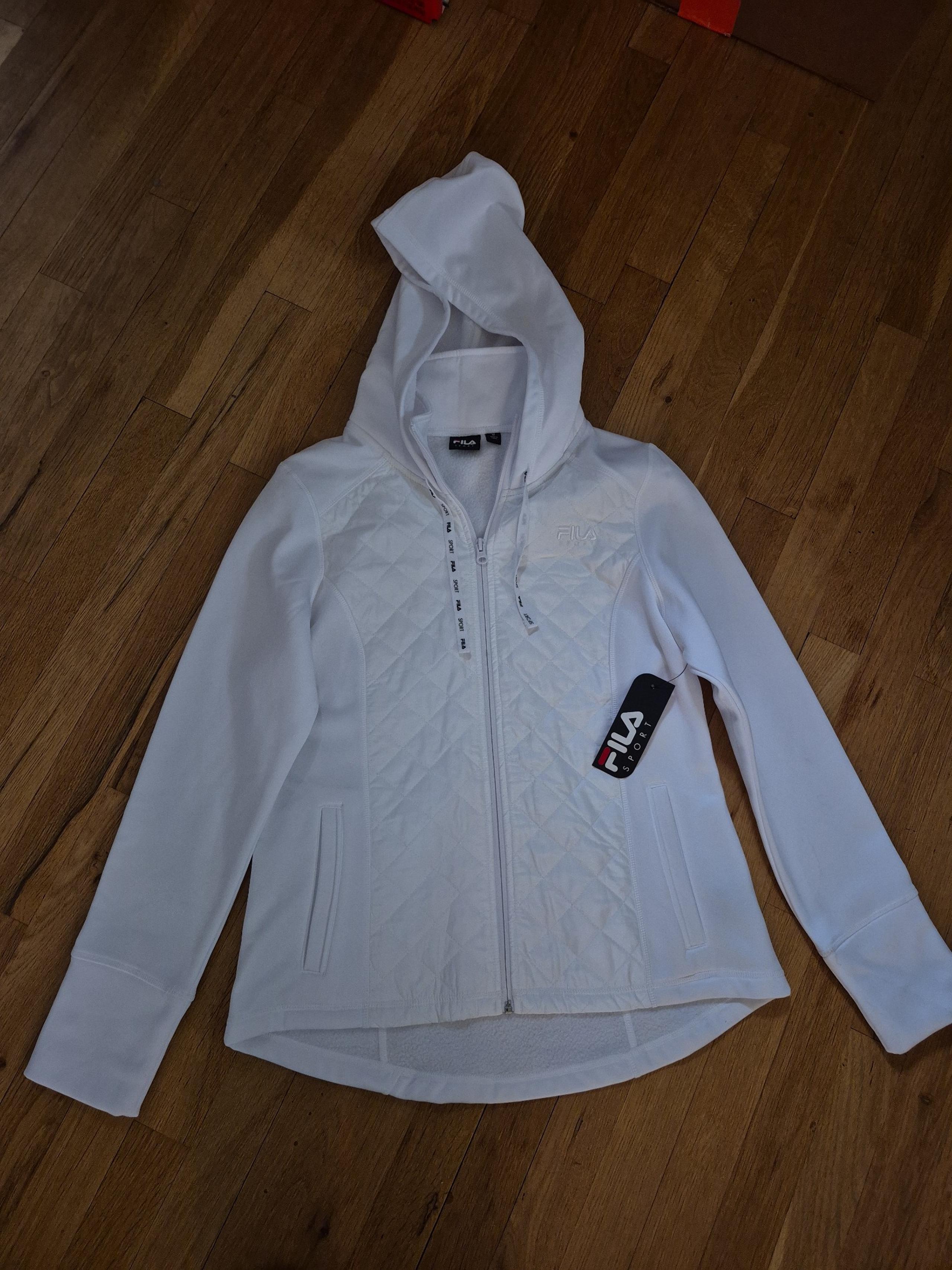 BRAND NEW! WOMEN'S MEDIUM FILA SPORT FULL-ZIP HOODED JACKET, WHITE!