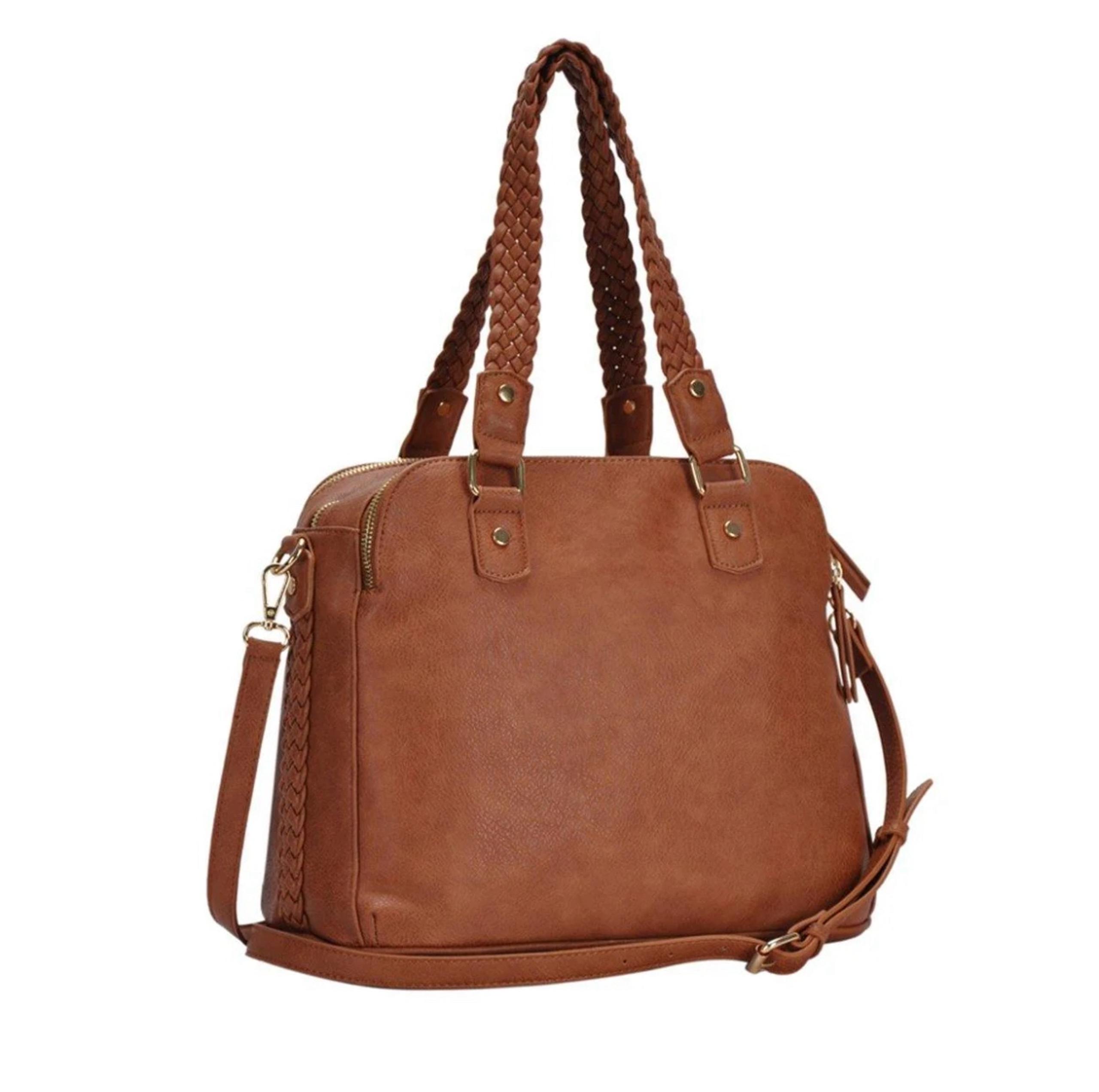 Antik Kraft Roxanne Braided Satchel Purse | Camel