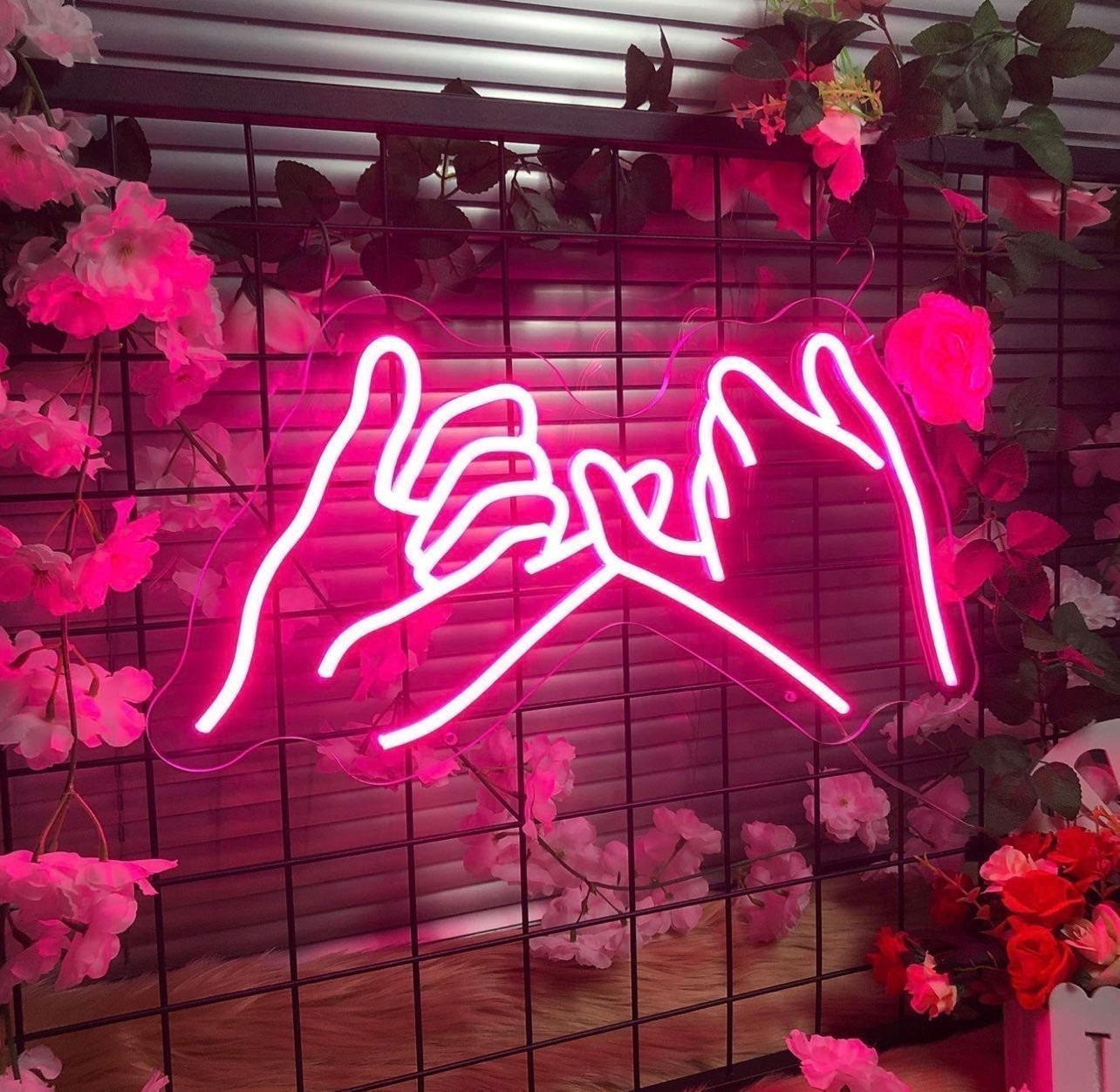 Lovely Bright Pink Pinky Promise LED Light Sign Room Decoration