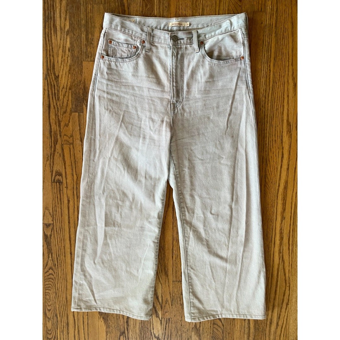 Levi's Premium Light Blue Ribcage Wide Leg Denim Jeans Pants Women's Size 31