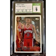1996-97 Topps 171 Allen Iverson Rookie RC CSG 9 = PSA 10 Gem Mint